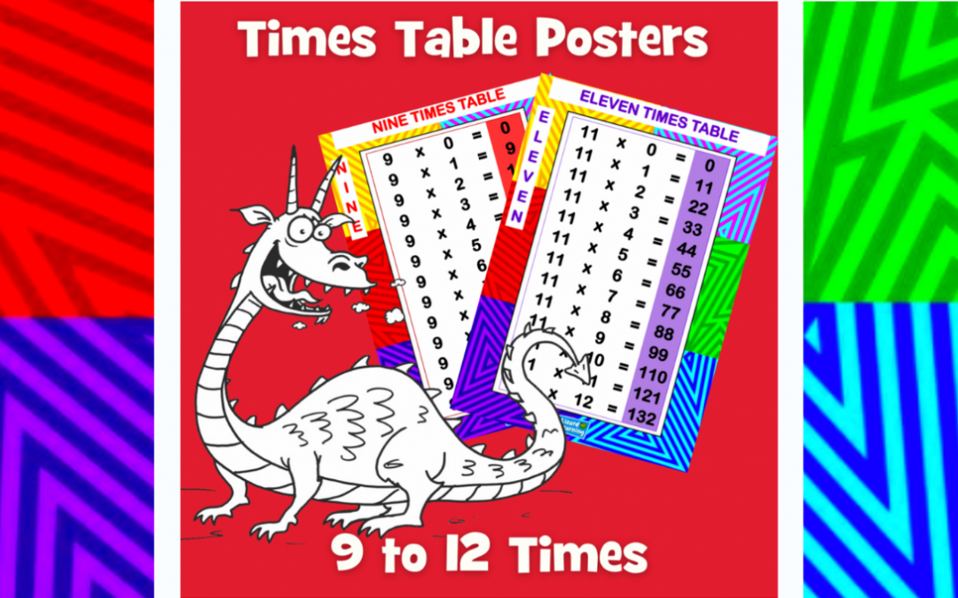 Times Table Posters 9-12 Times